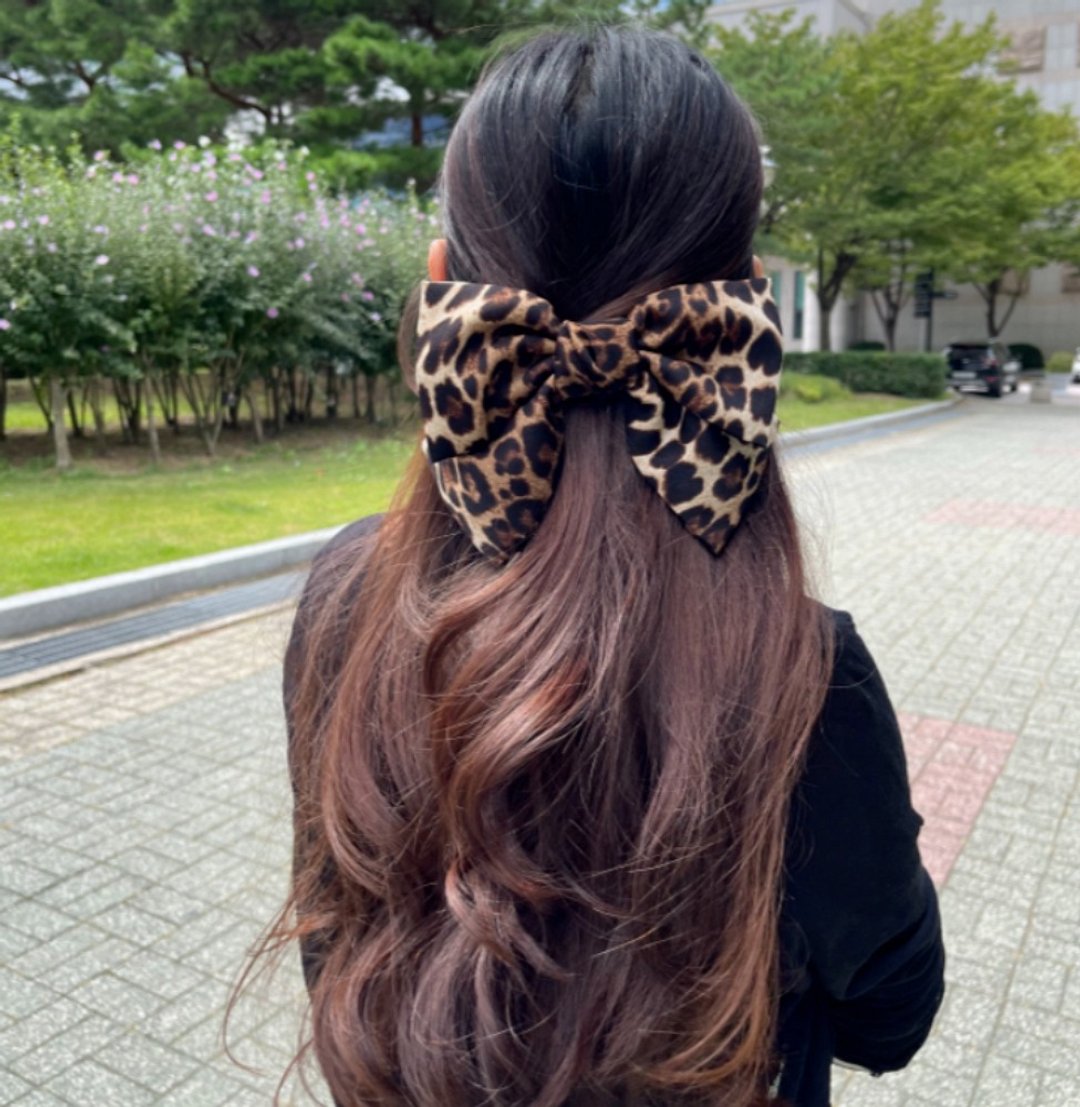 Leopard Hand Tied Bow Hair Clip Animal Print Bows - 婴儿饰品 - 其他金属 