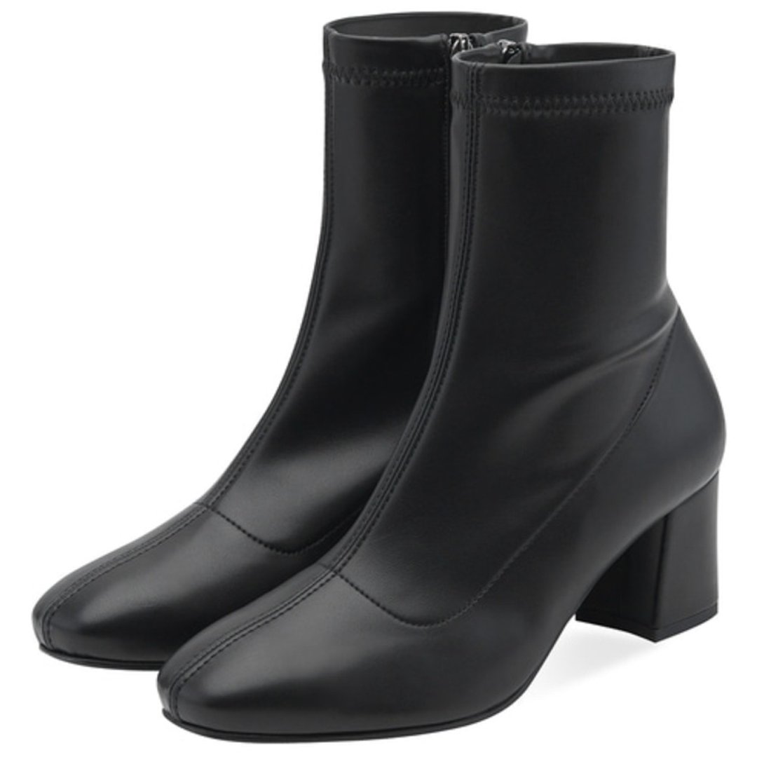 SPUR Carrot Raised Lining Span Ankle_QA8046 黑色 - 女款短靴 - 人造皮革 