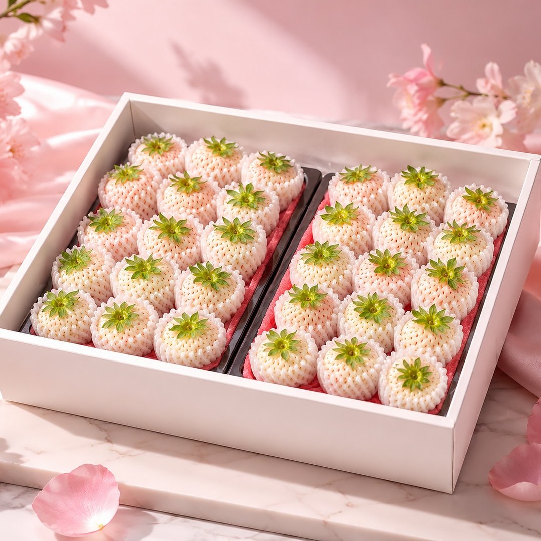 【旗舰新品】330g 顶级白草莓礼盒 (1 盒) / 中大果 up - 其他 - 新鲜食材 粉红色