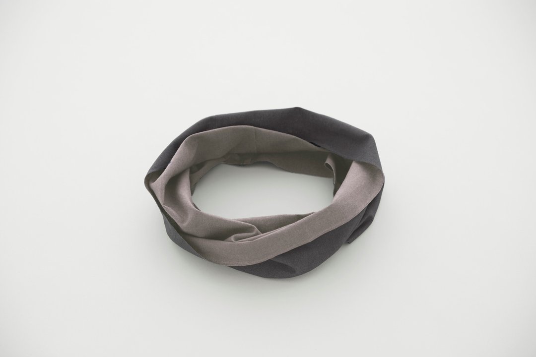 Snood Oo Wow Rosy brown x Slate gray L size - 丝巾 - 棉 
