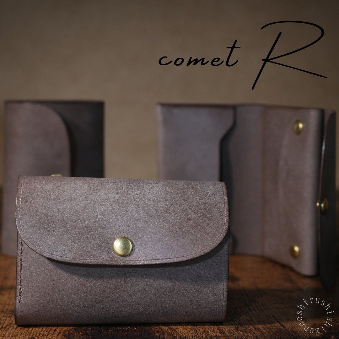 Most popular compact tri-fold wallet comet R comet R - 皮夹/钱包 - 真皮 灰色