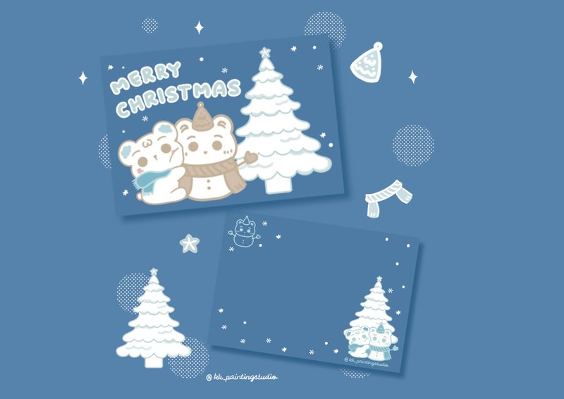 圣诞双面明信片 - 卡片/明信片 - 纸 