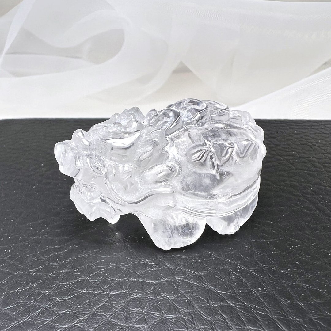 有龟。一图一物 摆件 净化 能量 疗愈 雕刻件  l 白水晶龙龟 l - 摆饰 - 水晶 白色