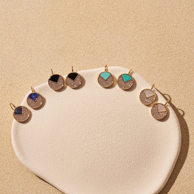 V满钻耳环(4种宝石) - 耳环/耳夹 - 宝石 