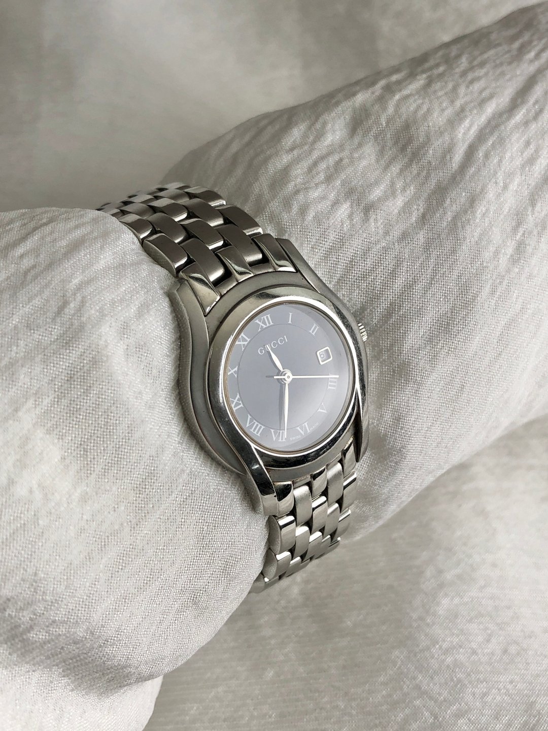 【 VintageShop solo 日本直送中古包专卖店 】GUCCI 古驰 腕表 银色 不锈钢 石英 5500L vintage 古董 5aswfz - 女表 - 不锈钢 银色