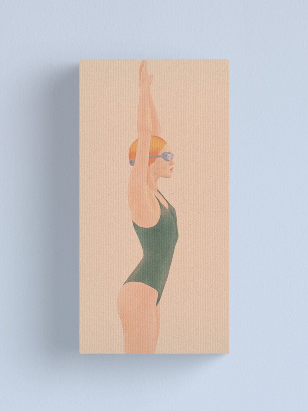 Printable wall art, downloadable print, swimmer poster, phone wallpaper, JPGfile - 电子手绘真人画像/绘画/插画 - 其他材质 