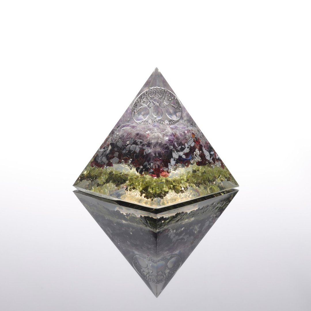 【定制化礼物】智慧之树-直觉与健康能量金字塔orginite - 摆饰 - 半宝石 多色
