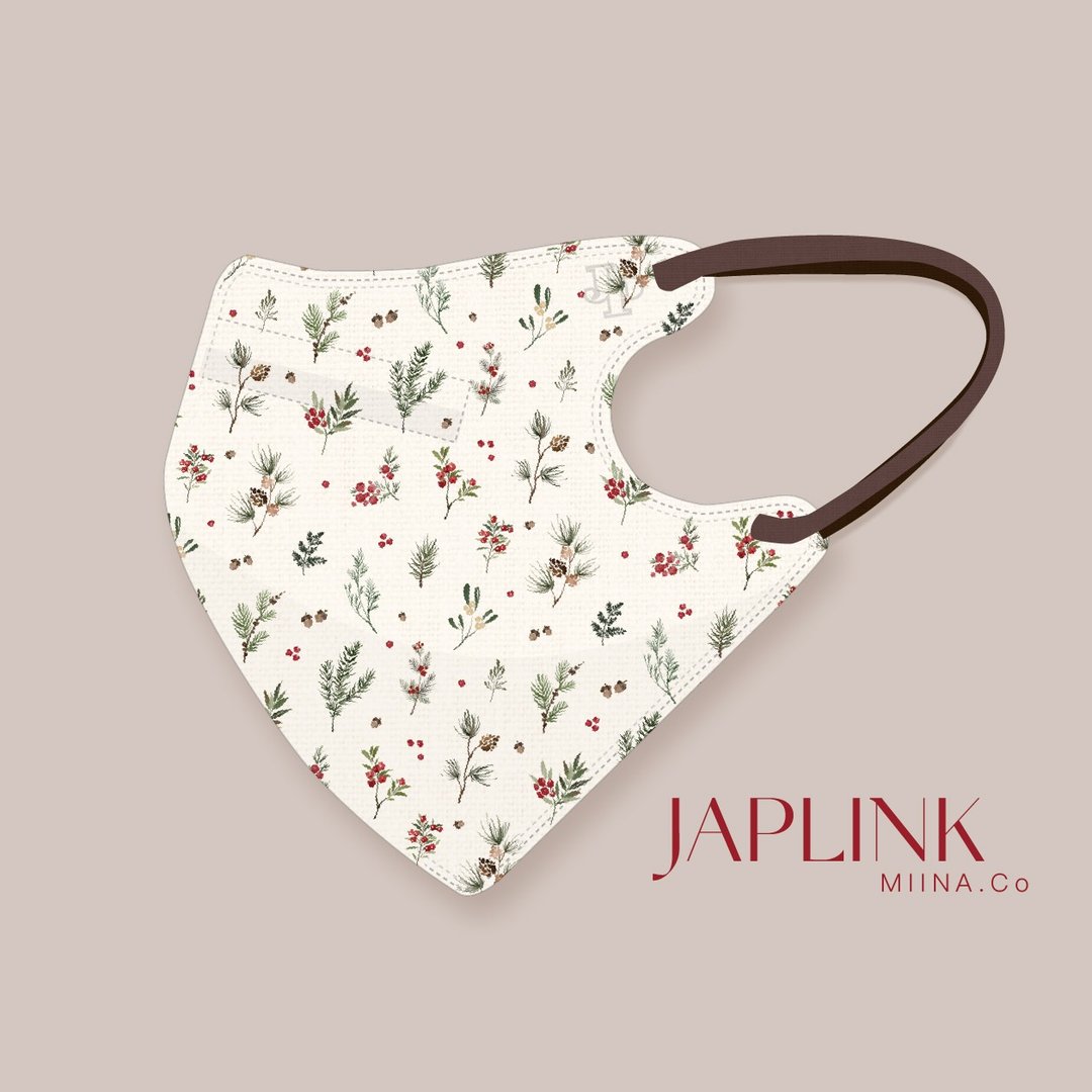 【标准】JAPLINK HEPA 高科技水驻极 立体医疗口罩- 北欧圣诞白昼 - 口罩 - 聚酯纤维 白色