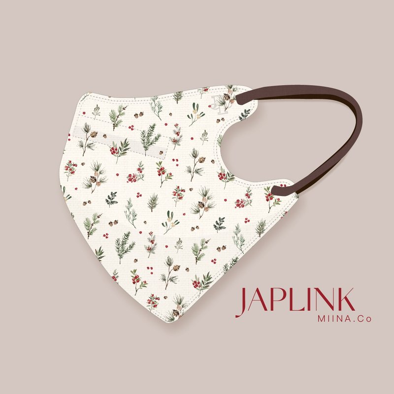 【标准】JAPLINK HEPA 高科技水驻极 立体医疗口罩- 北欧圣诞白昼 - 口罩 - 聚酯纤维 白色