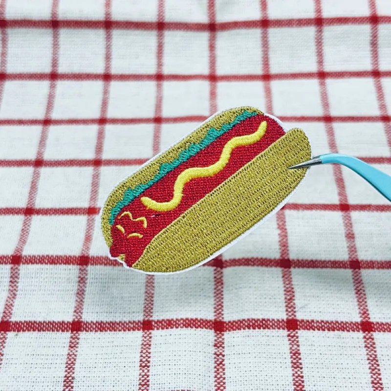 早餐猫猫  热狗堡 - 编织/刺绣/羊毛毡/裁缝 - 绣线 橘色