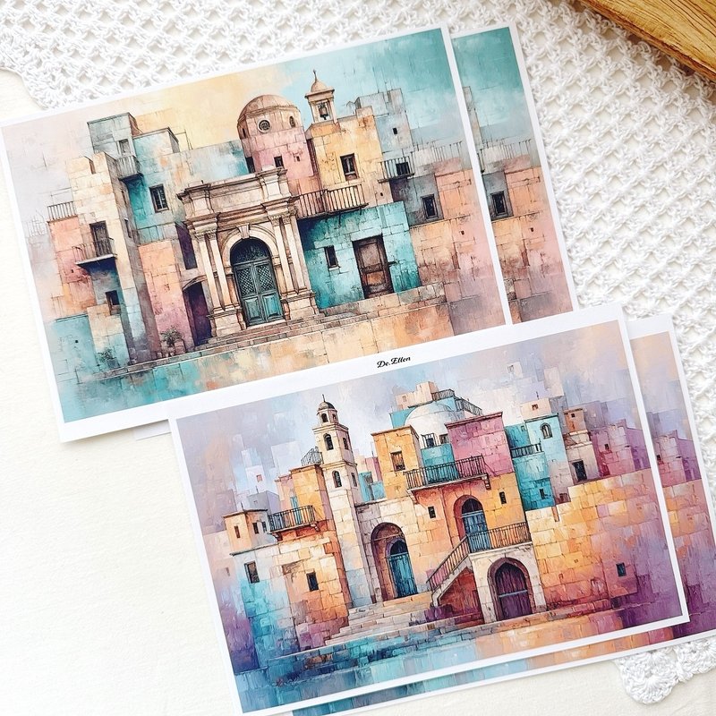 Z345 - 户外建筑背景 - 贴纸 - 纸 