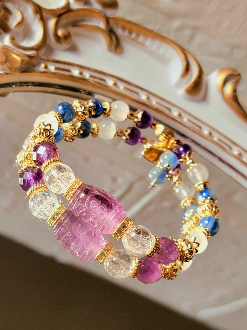 。夜未央。k金包铜保色气质华丽手创设计款天然水晶女生手链 - 手链/手环 - 水晶 紫色