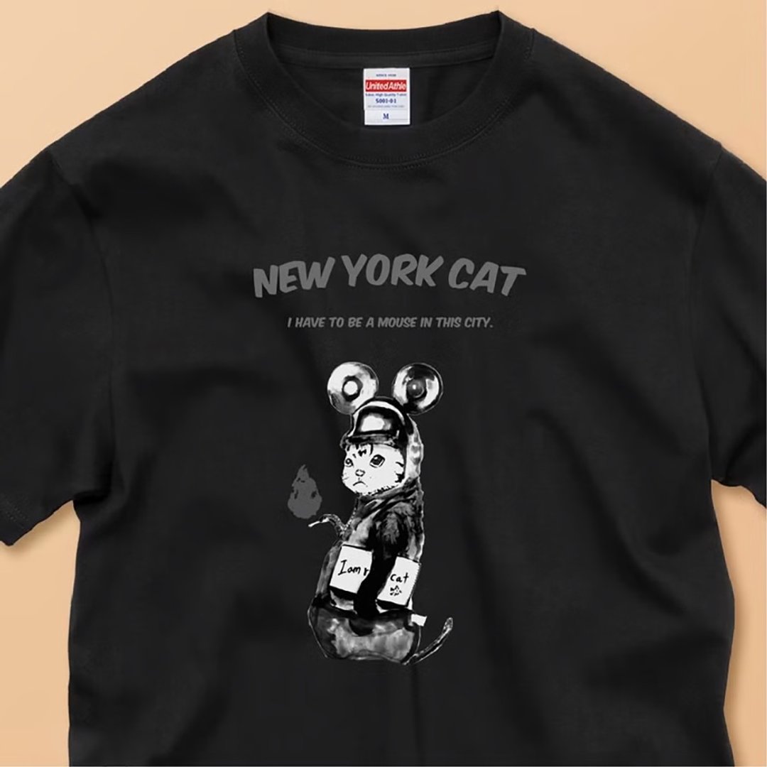 纽约的猫 / 安心品质 / 经典纯棉T恤 - 女装 T 恤 - 棉 白色