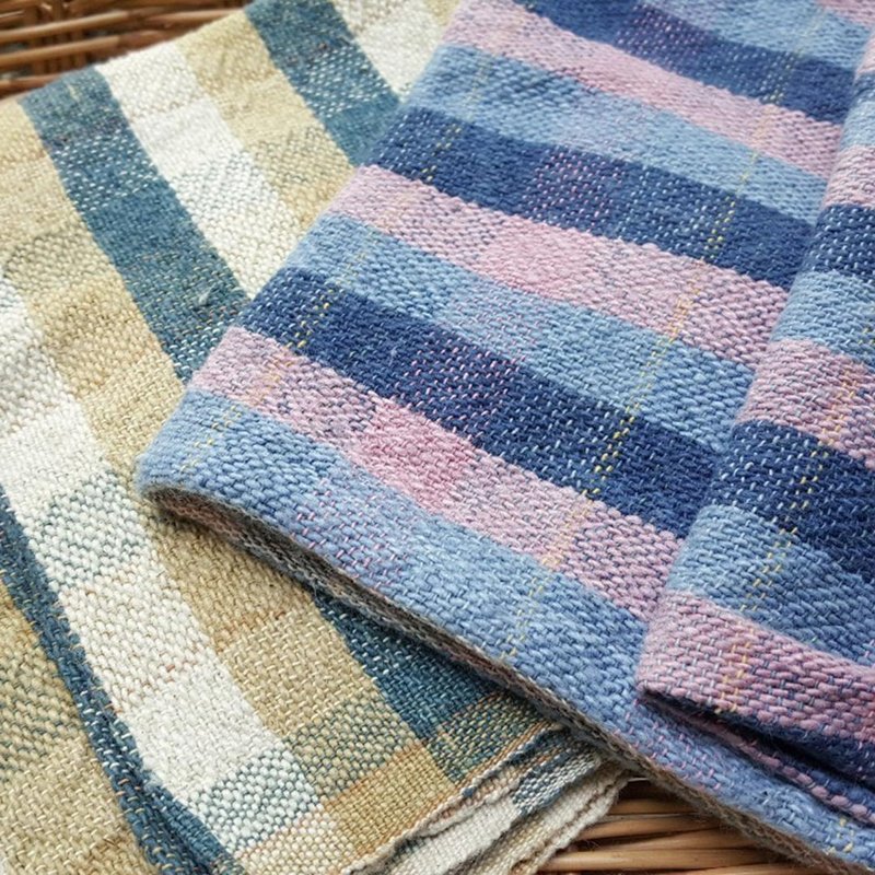 Natural Dyed Checker Cotton Napkin, Blue - 餐垫/桌巾 - 棉．麻 蓝色