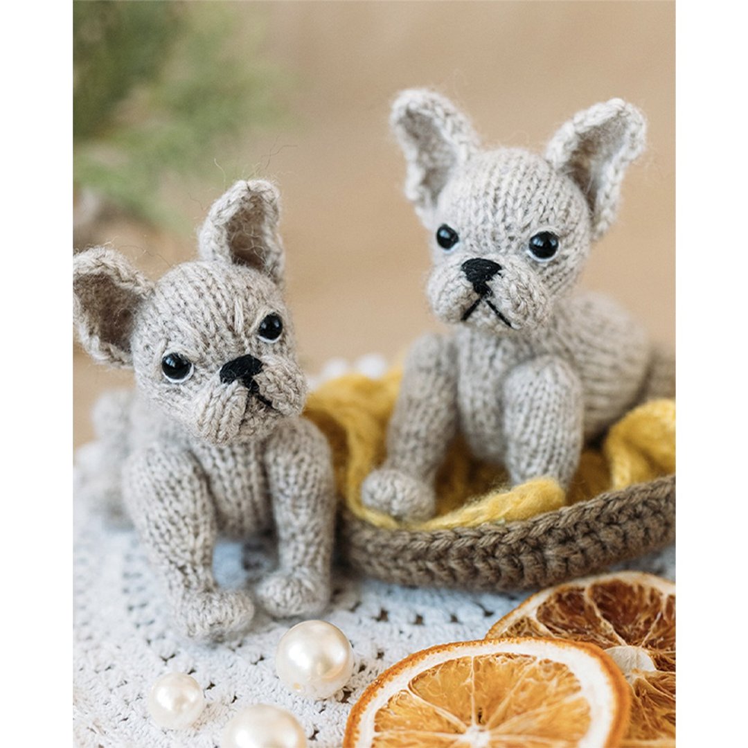 French Bulldog puppy knitting pattern. Little knitted realistic dog step by step - 手工艺教程/工具书 - 其他材质 