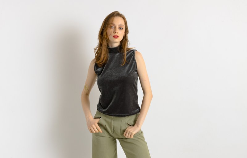 00年代 复古 Pheder Studio 丝绒背心 7513 - 女装背心 - 其他材质 绿色