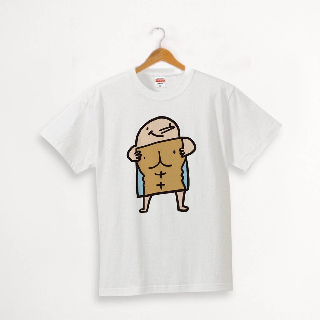 【棉制上衣】肌肉男 /T-shirt /麦考艾裘MKAC - 中性连帽卫衣/T 恤 - 棉．麻 白色