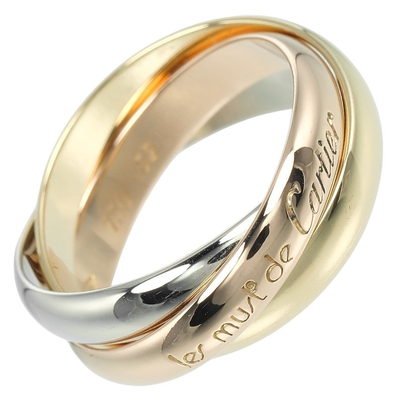 [日本直送] 卡地亚 Trinity 戒指，尺寸 12，3.4 毫米戒圈，K18金YG PG WG，约 7.7 克 [二手] A 级 - 戒指 - 贵金属 金色