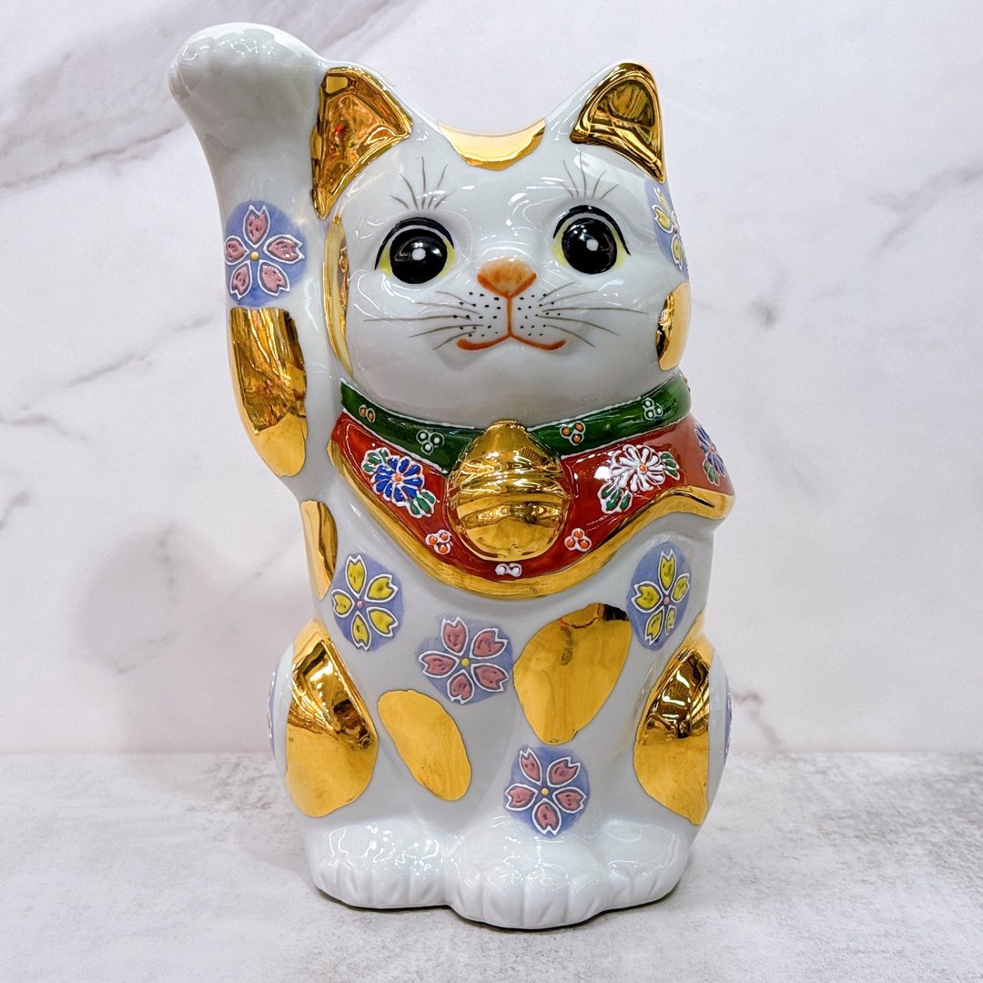【白盛花福】日本九谷烧招财猫 | 白盛 8号 - 摆饰 - 瓷 白色