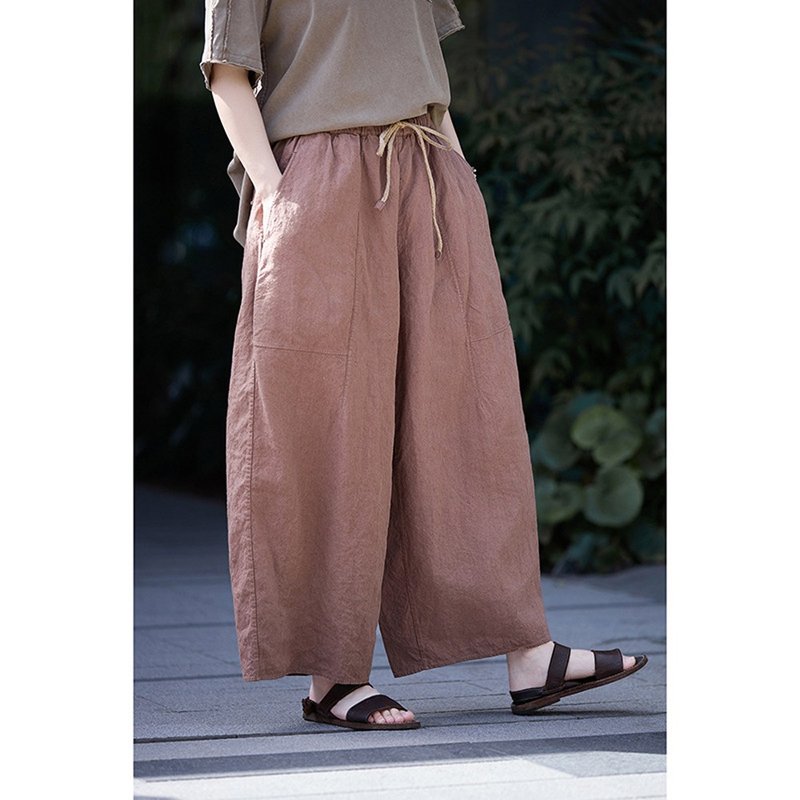 淡藻色汉麻轻盈透气宽松萝卜裤 - 女装长裤 - 棉．麻 