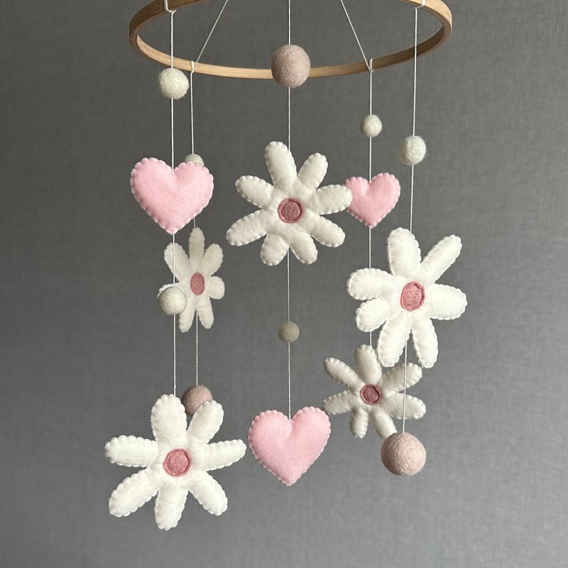 婴儿手机女孩、雏菊手机、婴儿礼物、鲜花手机、婴儿床手机女孩 - 满月礼盒 - 其他材质 粉红色