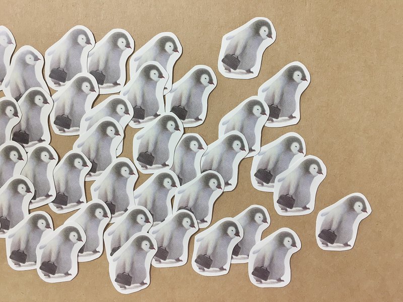 小企鹅上班 贴纸包 - 贴纸 - 纸 白色