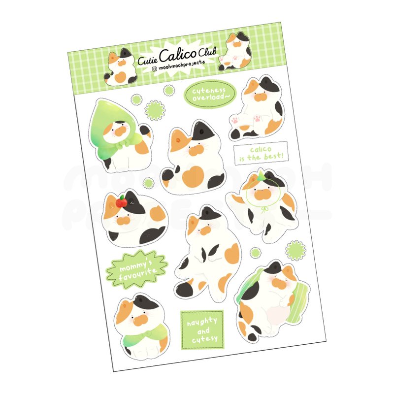 贴纸 - 印花布猫 | 猫系列模切贴纸 - 贴纸 - 塑料 多色