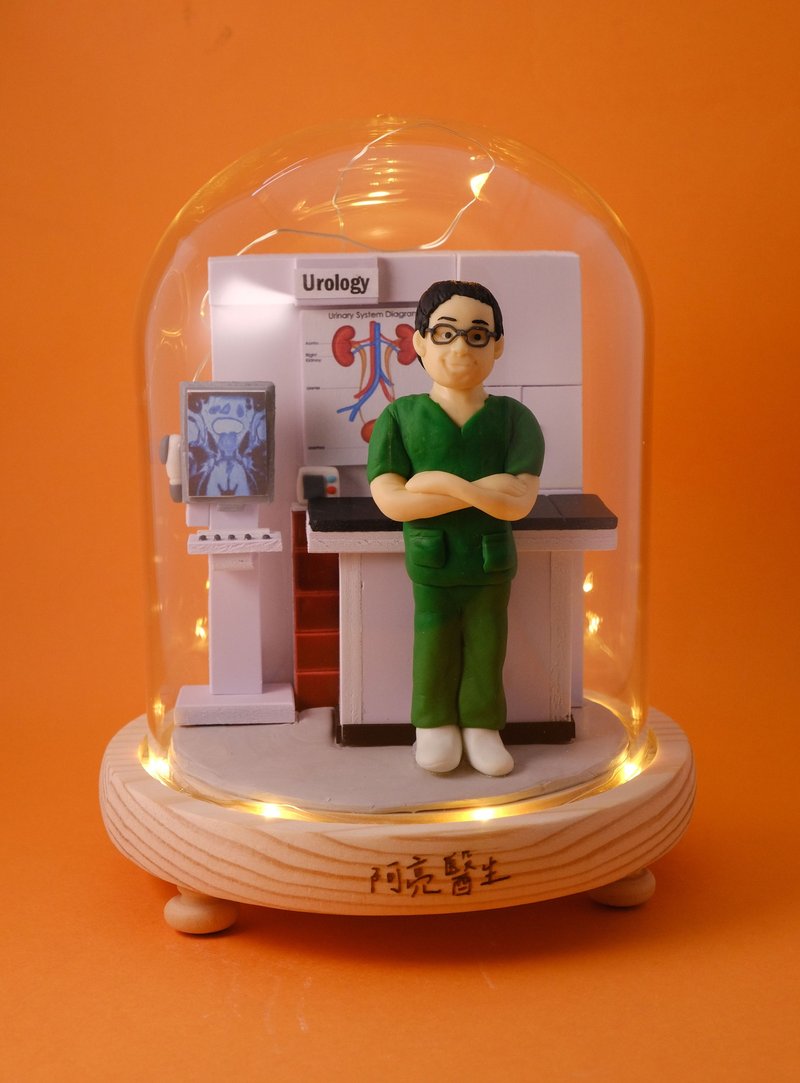 荣休记念小礼品, 可定制名字.提供相片定制人物造型 (医护造型) - 摆饰 - 粘土 