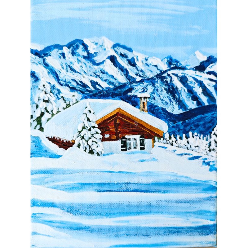 雪山风景原创手绘墙画 作者 RinaArtSK - 墙贴/壁贴 - 其他材质 多色