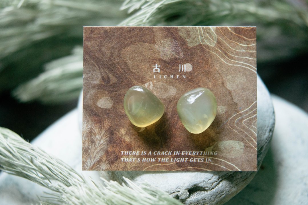 CRACK | 矿物系耳环 |  EARRINGS - 耳环/耳夹 - 玉石 黄色