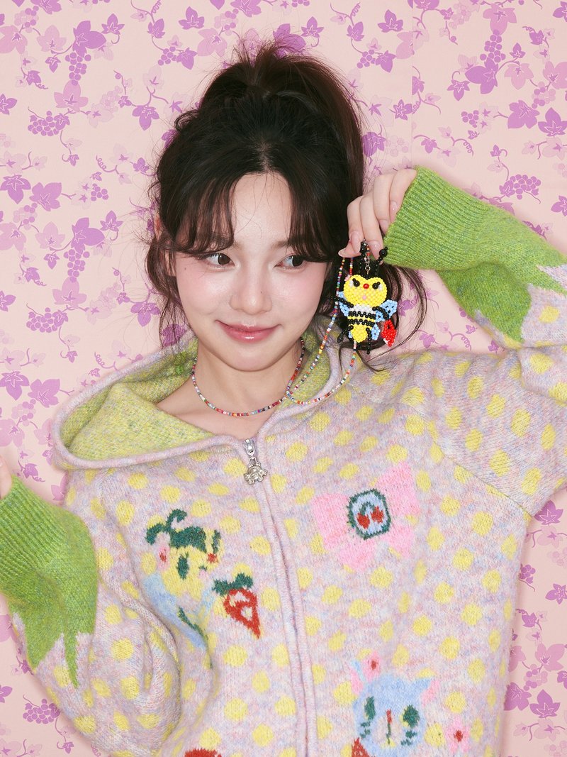 黄色手工串珠蜜蜂项链挂件可爱童趣 - 项链 - 其他材质 多色