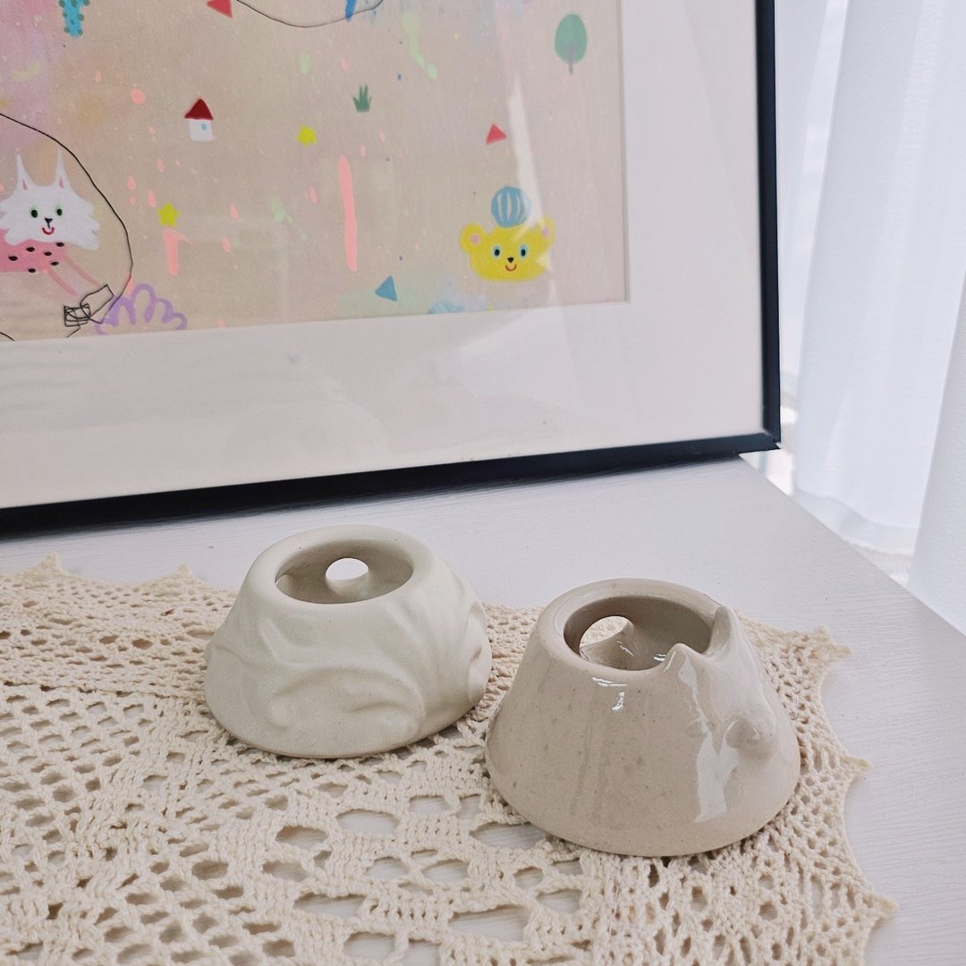 多用途陶瓷化妆海棉holder - 彩妆刷具/镜子/梳子 - 瓷 白色