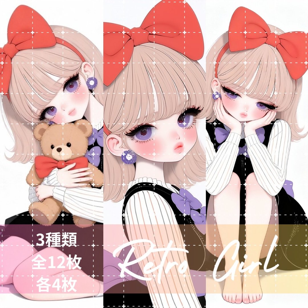 pinokkuma shop - 女孩人物贴纸素材 - 贴纸 - 纸 