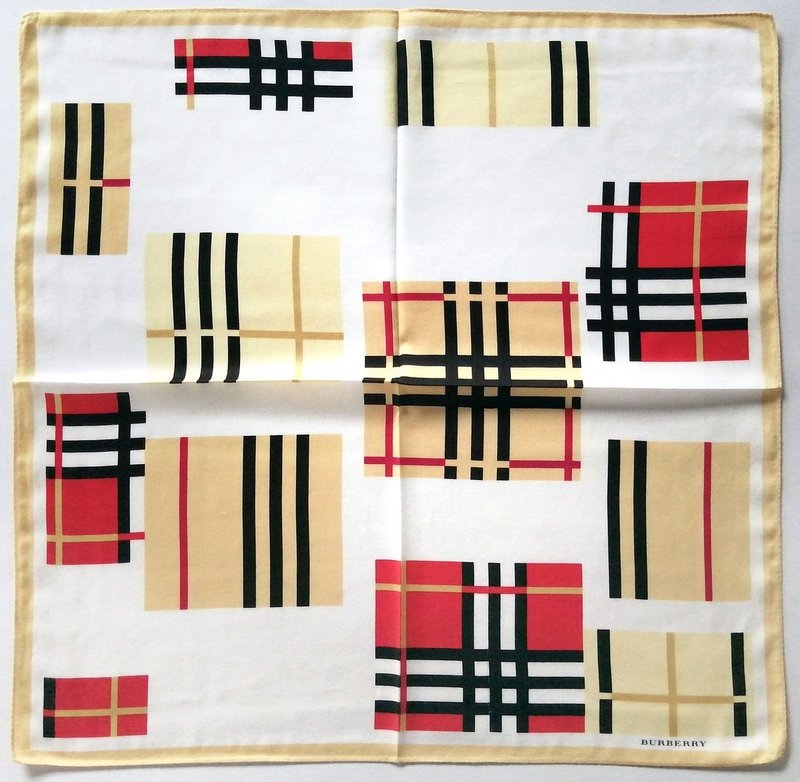 Burberry 复古手帕 经典格纹 23 x 22.5 英寸 - 手帕/方巾 - 棉．麻 黄色