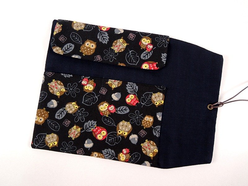大容量 绑带 笔袋 笔卷- 猫头鹰 - 铅笔盒/笔袋 - 棉．麻 黑色