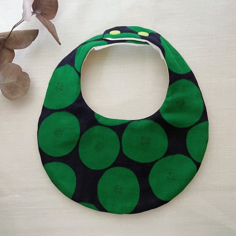 八层纱围兜兜 红豆面包 墨绿款・口水巾 - 围嘴/口水巾 - 棉．麻 绿色