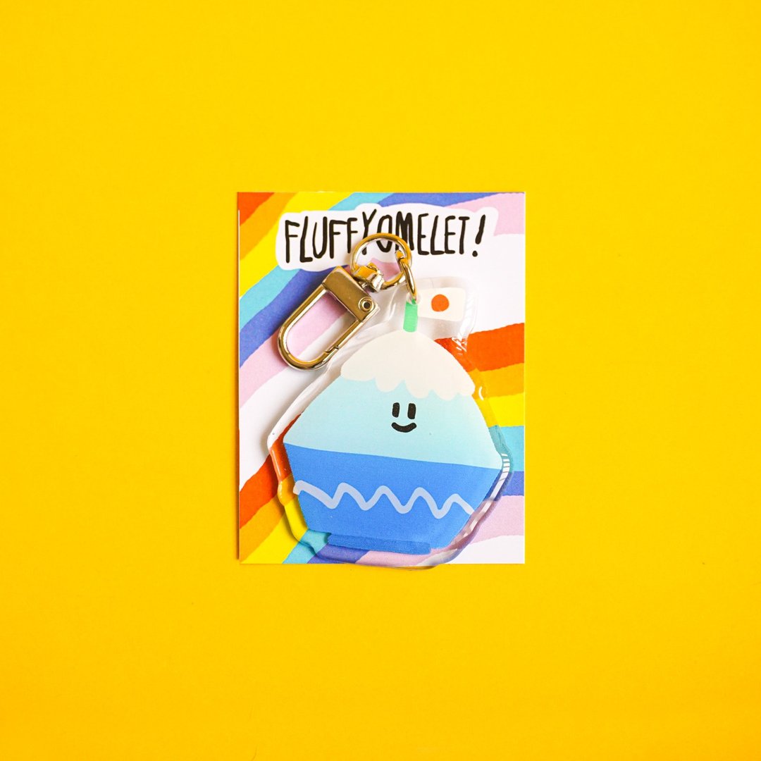 Fluffy Omelet - 钥匙圈 / PIN / PHONE GRIP - FUJI ICE - 吊饰 - 压克力 蓝色