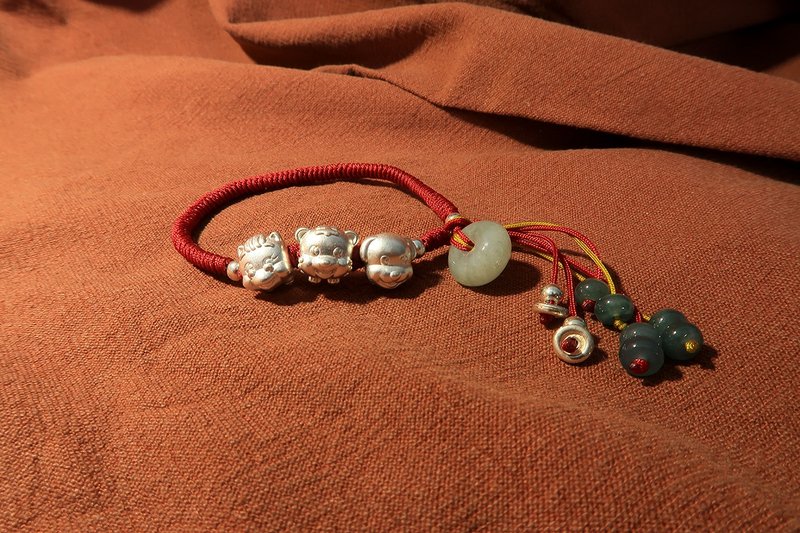 原创设计定制十二生肖三合手链转运珠手工手绳礼物 925纯银手链 - 手链/手环 - 纯银 