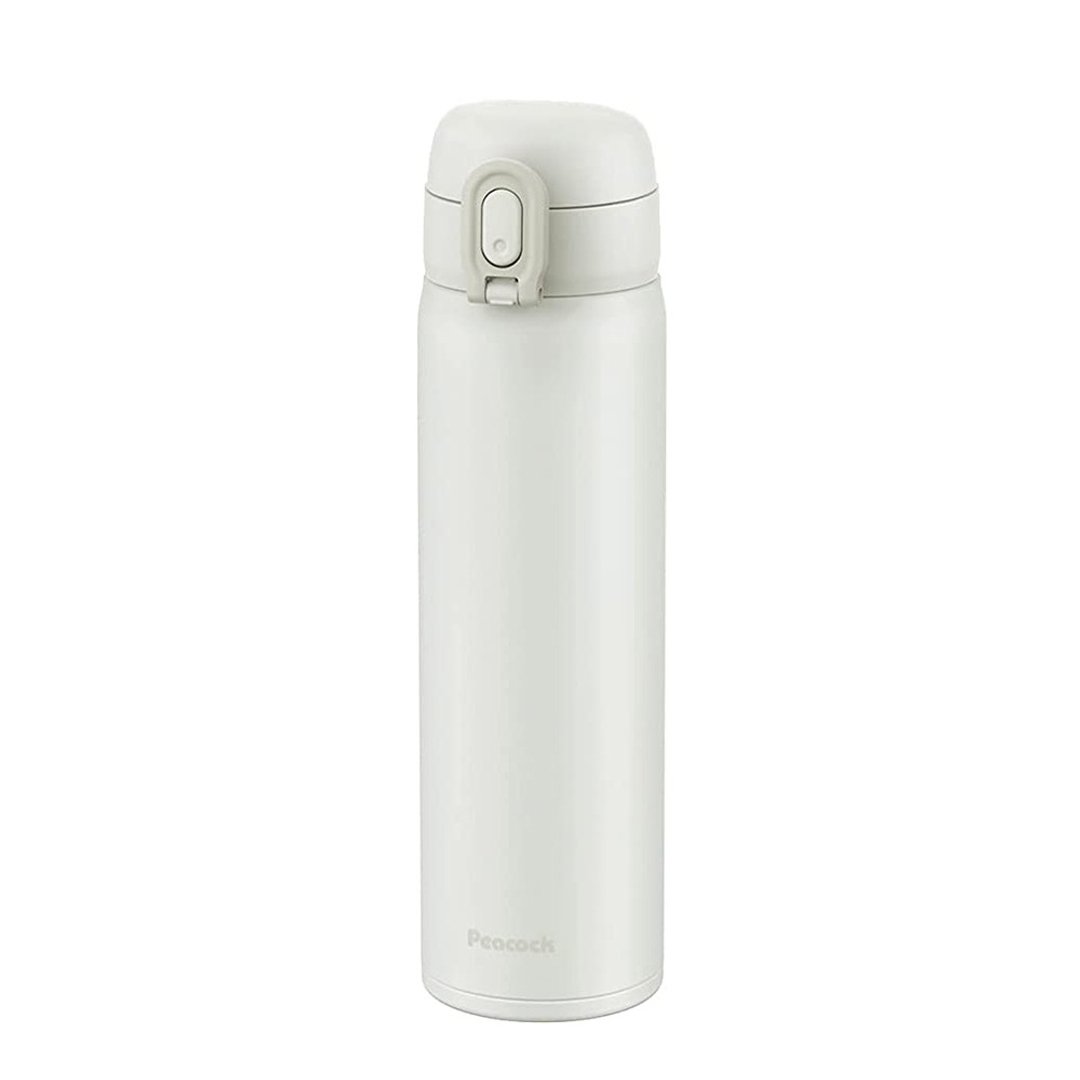 【孔雀Peacock】600ML 不锈钢保温杯 锁扣式弹盖 直饮口设计-白 - 保温瓶/保温杯 - 不锈钢 白色
