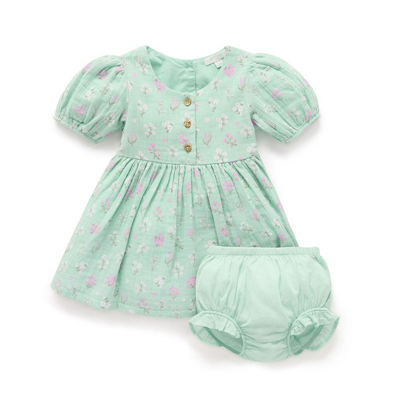 澳洲Purebaby有机棉女童短袖洋装/童装裙 12M-5T - 童装裙 - 棉．麻 