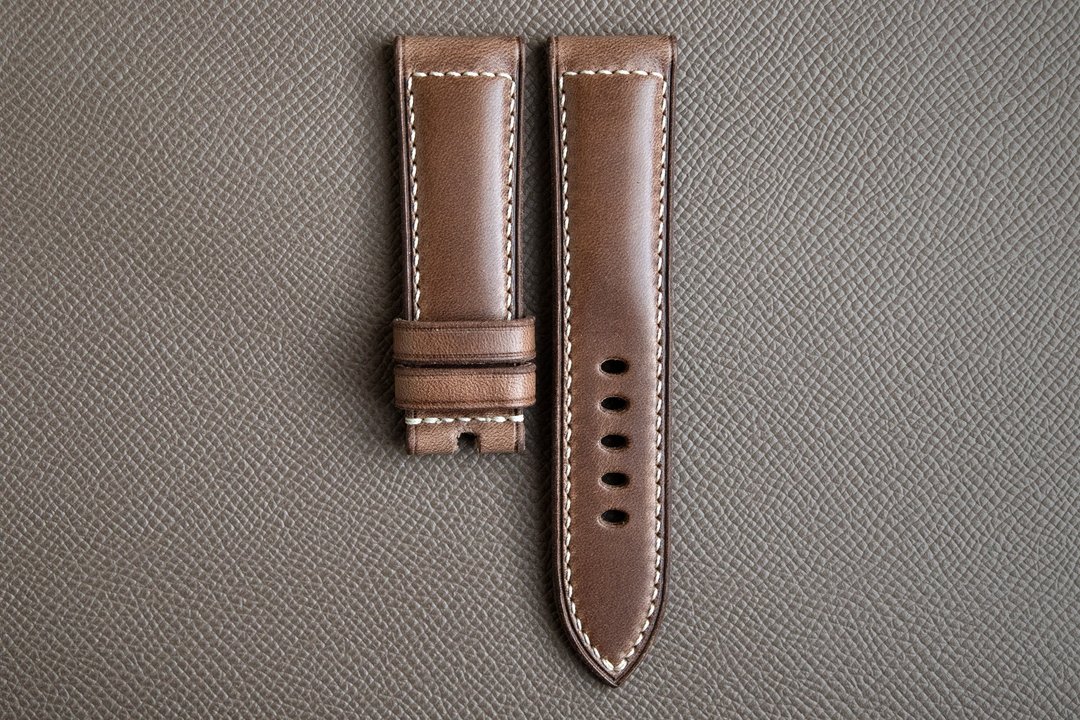 Horween Chromexcel 天然色小牛皮 Panerai 表带 (订制款) - 表带 - 真皮 咖啡色