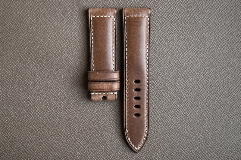 Horween Chromexcel 天然色小牛皮 Panerai 表带 (订制款) - 表带 - 真皮 咖啡色