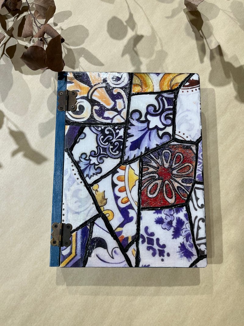 书本盒 蓝宝石图腾宝盒 仿镶嵌 收纳盒 日记 纸艺拼贴 蝶古巴特 - 收纳用品 - 木头 卡其色