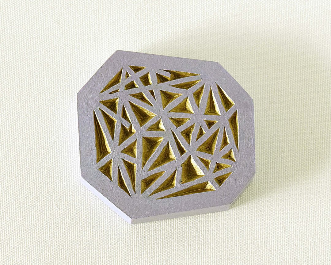 Geometric Hand Mirror Mini (intersect - old pansy) - 彩妆刷具/镜子/梳子 - 塑料 紫色