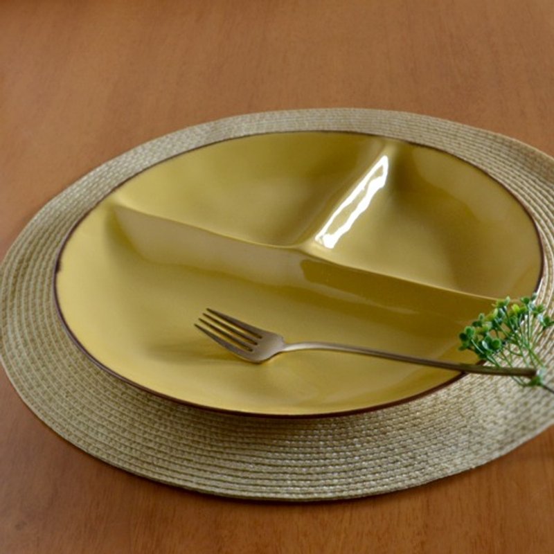 托盘板（大）黄 - 浅碟/小碟子 - 陶 