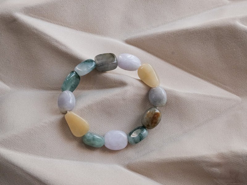 五彩糖果天然翡翠手链・缅甸玉・天然石 - 手链/手环 - 玉石 