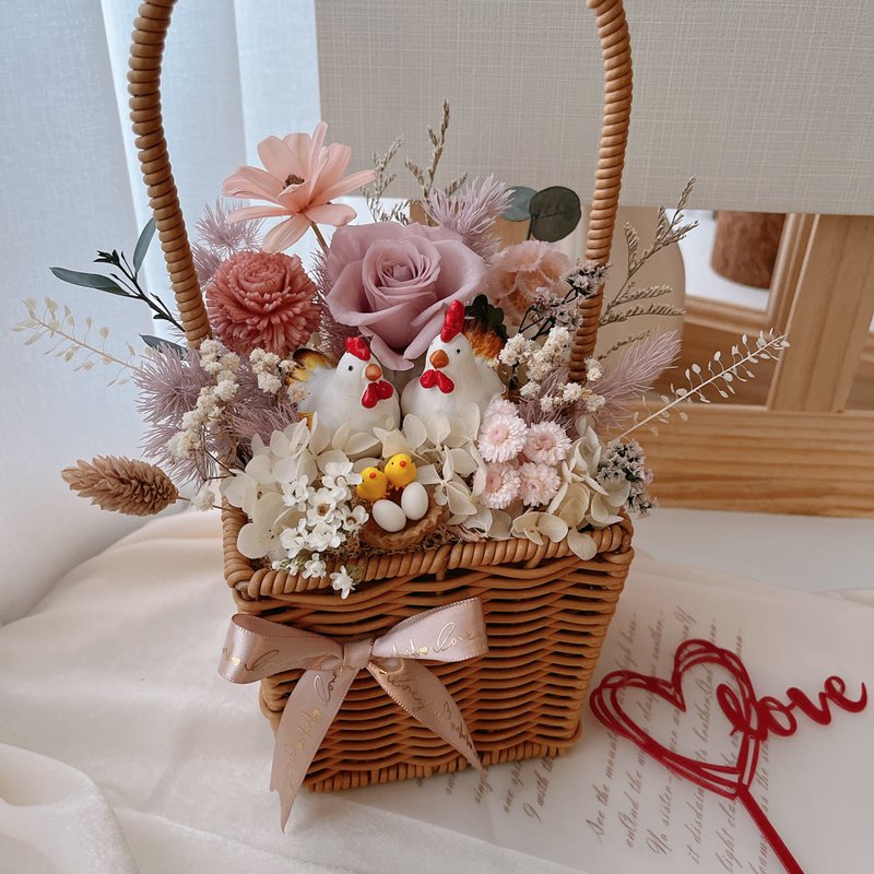 Miss。花谜 【带路鸡花篮】起家 入厝 新婚 - 干燥花/捧花 - 植物．花 多色