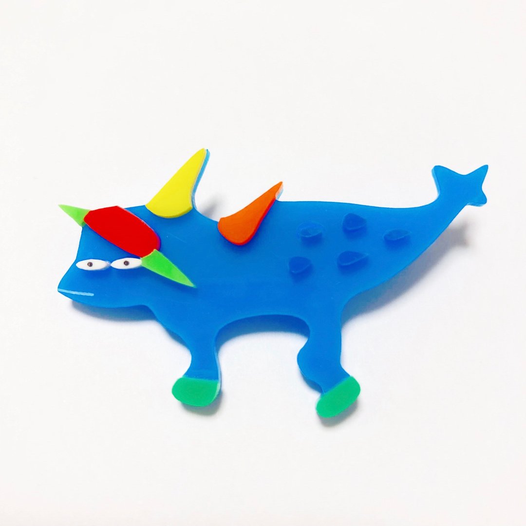 Brooch of Tsunodesasu Josaurus - 胸针 - 压克力 蓝色