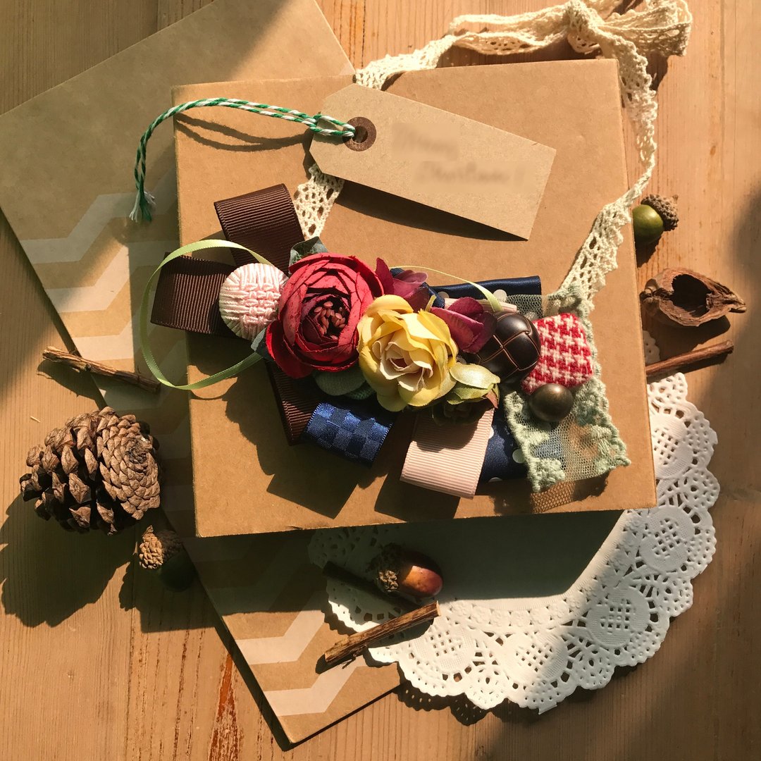 Break and Holiday 。少女森林系手工花。项链。红色L - 项链 - 其他材质 红色