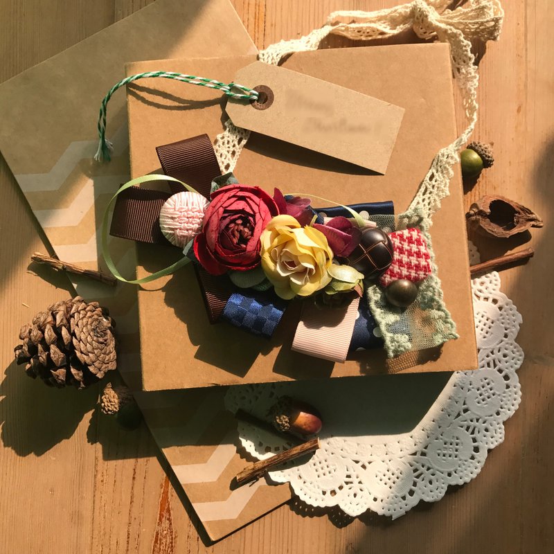 Break and Holiday 。少女森林系手工花。项链。红色L - 项链 - 其他材质 红色